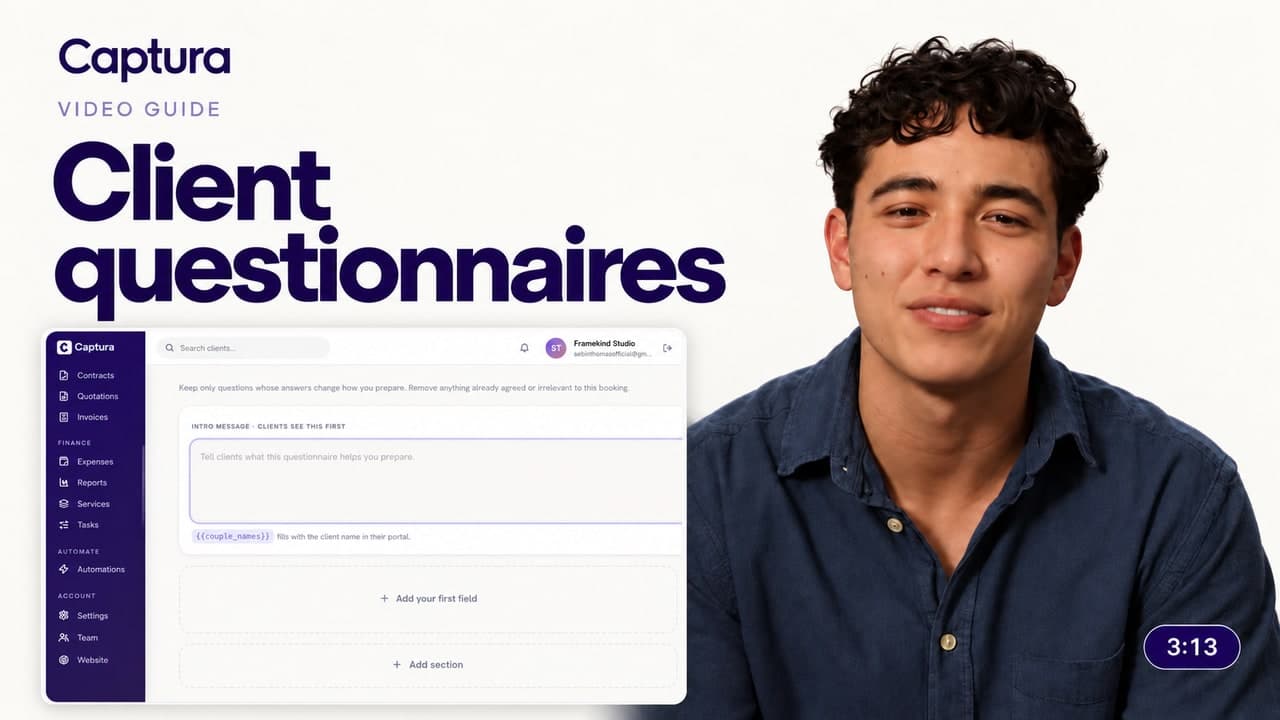 Client questionnaires walkthrough